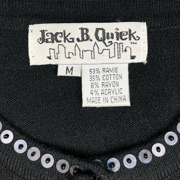 Jack B. Quick Sequin Beaded Embroidered Rose Cardigan - Picture 7 of 8